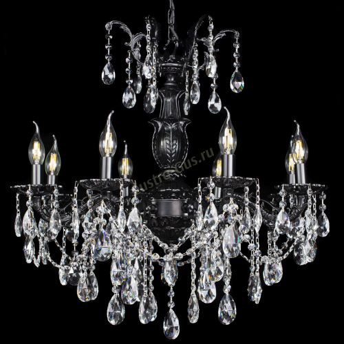 Люстра бронзовая Делия №8 журавлик черная в Ижевске Гусь Хрустальный