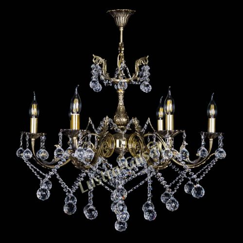 Бронзовая люстра Кассандра №6/2 шар в Ижевске Гусь Хрустальный