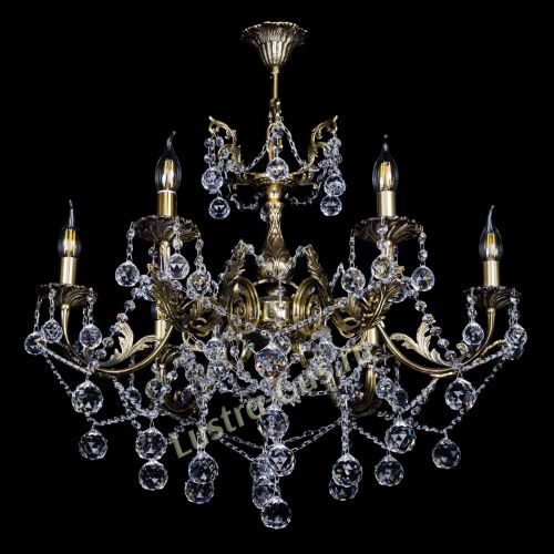 Бронзовая люстра Кассандра №6/2 шар в Ижевске Гусь Хрустальный