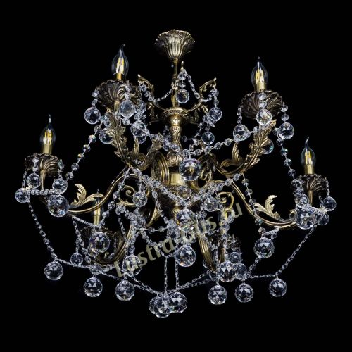 Бронзовая люстра Кассандра №6/2 шар в Ижевске Гусь Хрустальный