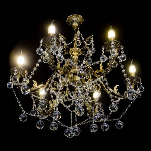 Бронзовая люстра Кассандра №6/2 шар в Ижевске Гусь Хрустальный