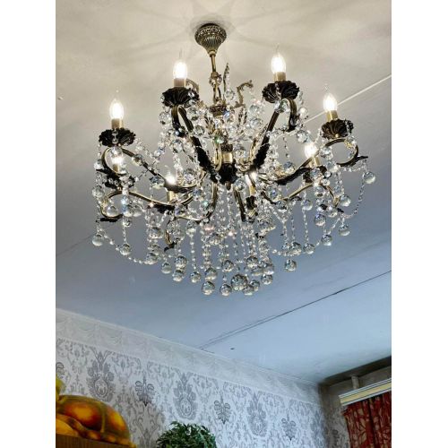 Бронзовая люстра Мелания №8/2 шар в Ижевске Гусь Хрустальный