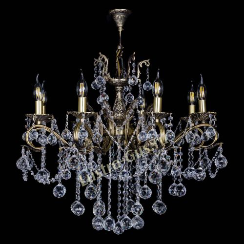 Бронзовая люстра Мелания №8/2 шар в Ижевске Гусь Хрустальный