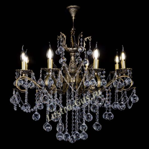 Бронзовая люстра Мелания №8/2 шар в Ижевске Гусь Хрустальный