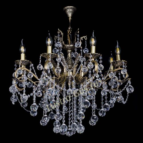 Бронзовая люстра Мелания №8/2 шар в Ижевске Гусь Хрустальный