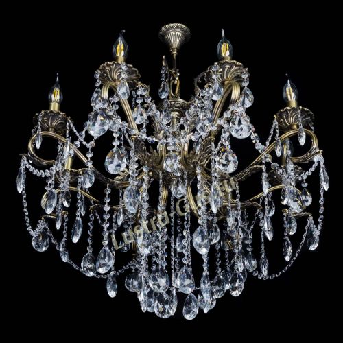 Бронзовая люстра Мелания №8/2 журавлик в Ижевске Гусь Хрустальный