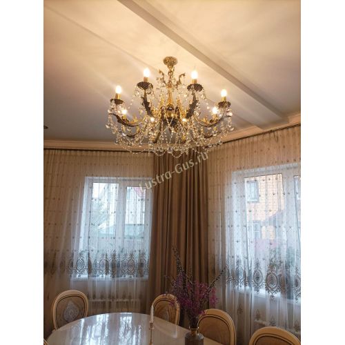 Бронзовая люстра Кассандра №8 шар в Ижевске Гусь Хрустальный