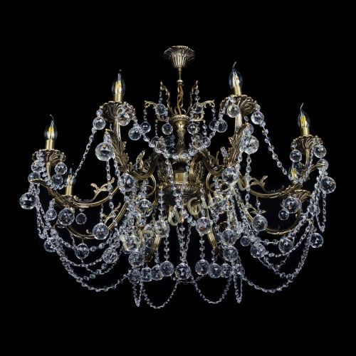 Бронзовая люстра Кассандра №8 шар в Ижевске Гусь Хрустальный