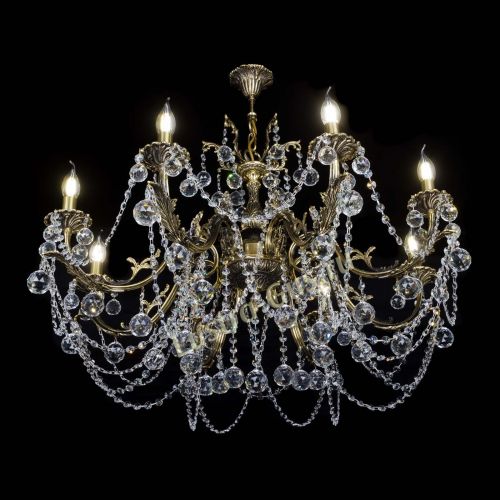 Бронзовая люстра Кассандра №8 шар в Ижевске Гусь Хрустальный