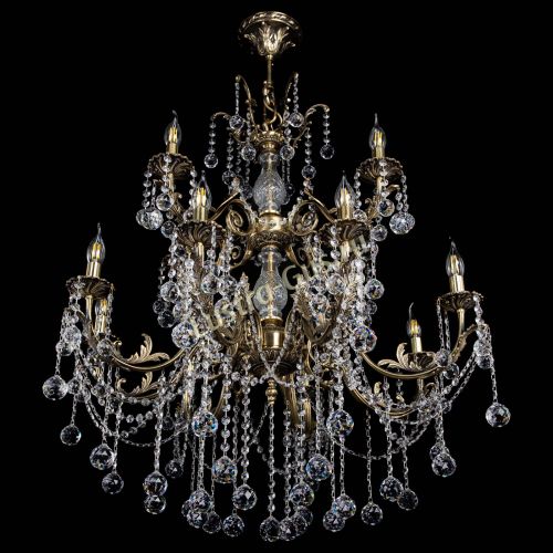 Люстра бронзовая Кассандра Алфея №12 шар в Ижевске Гусь Хрустальный