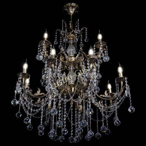 Люстра бронзовая Кассандра Алфея №12 шар в Ижевске Гусь Хрустальный