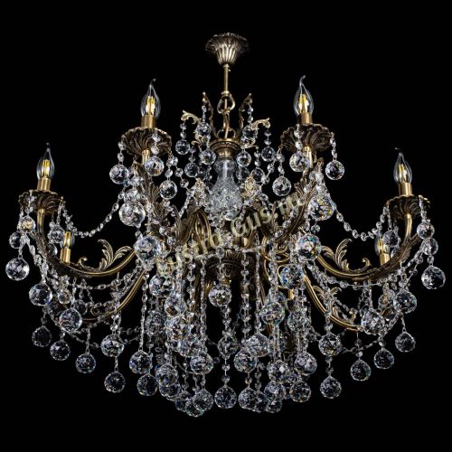 Люстра бронзовая Кассандра Алфея №8/1 шар в Ижевске Гусь Хрустальный