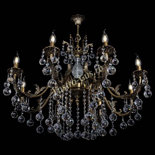 Люстра бронзовая Кассандра Алфея №8/2 шар в Ижевске Гусь Хрустальный