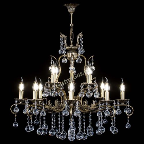 Люстра бронзовая Мелания №12/1 шар в Ижевске Гусь Хрустальный