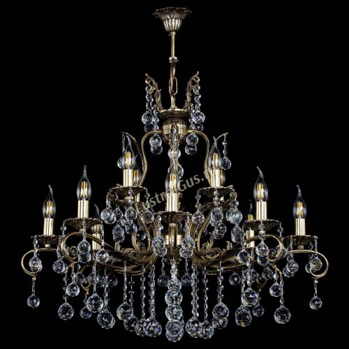 Люстра бронзовая Мелания №12/1 шар в Ижевске Гусь Хрустальный