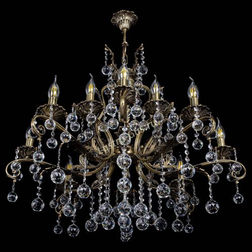 Люстра бронзовая Мелания №12/1 шар в Ижевске Гусь Хрустальный