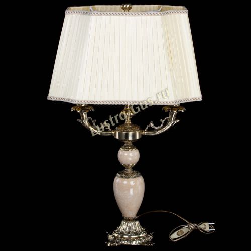 Бронзовая настольная лампа Антик №2 с камнем в Ижевске Гусь Хрустальный
