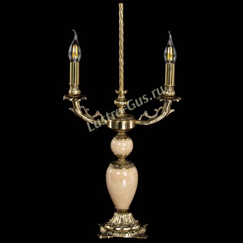 Бронзовая настольная лампа Антик №2 с камнем в Ижевске Гусь Хрустальный