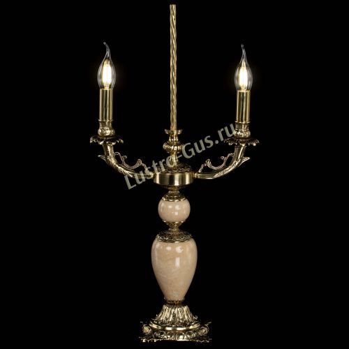 Бронзовая настольная лампа Антик №2 с камнем в Ижевске Гусь Хрустальный