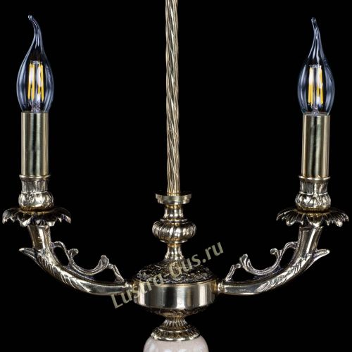 Бронзовая настольная лампа Антик №2 с камнем в Ижевске Гусь Хрустальный