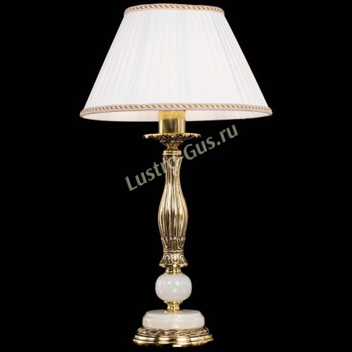 Бронзовая настольная лампа Оникс №1 с абажуром в Ижевске Гусь Хрустальный