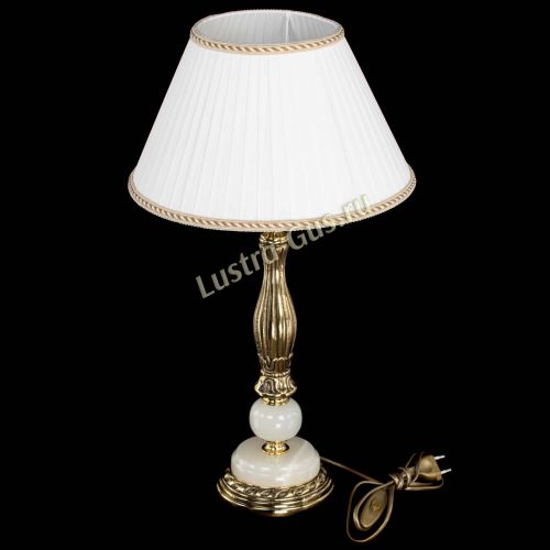 Бронзовая настольная лампа Оникс №1 с абажуром в Ижевске Гусь Хрустальный