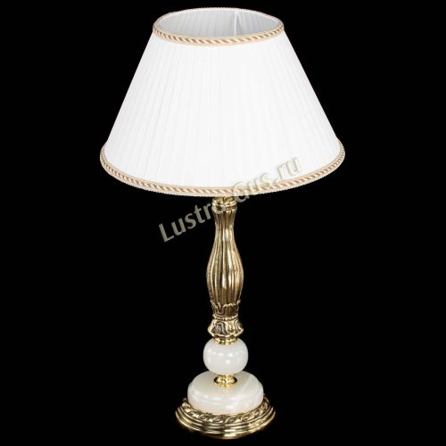 Бронзовая настольная лампа Оникс №1 с абажуром в Ижевске Гусь Хрустальный