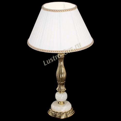 Бронзовая настольная лампа Оникс №1 с абажуром в Ижевске Гусь Хрустальный