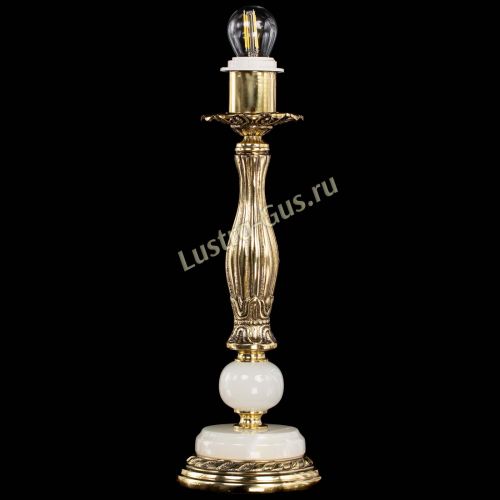 Бронзовая настольная лампа Оникс №1 с абажуром в Ижевске Гусь Хрустальный