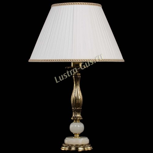 Бронзовая настольная лампа Оникс №1 с большим абажуром в Ижевске Гусь Хрустальный