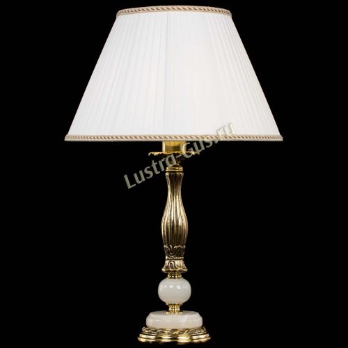 Бронзовая настольная лампа Оникс №1 с большим абажуром в Ижевске Гусь Хрустальный