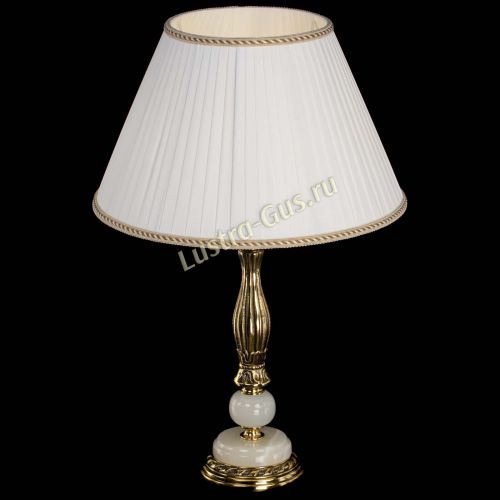 Бронзовая настольная лампа Оникс №1 с большим абажуром в Ижевске Гусь Хрустальный