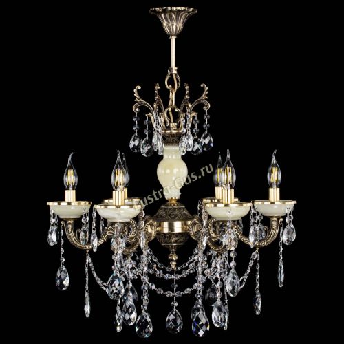 Люстра бронзовая Оникс белый №6/1 баден в Ижевске Гусь Хрустальный