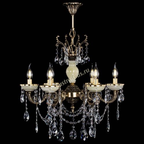 Люстра бронзовая Оникс белый №6/1 баден в Ижевске Гусь Хрустальный