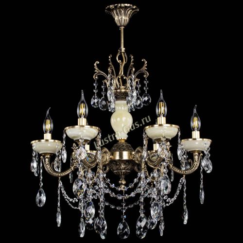 Люстра бронзовая Оникс белый №6/1 баден в Ижевске Гусь Хрустальный