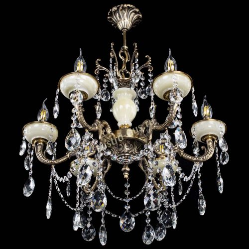 Люстра бронзовая Оникс белый №6/1 баден в Ижевске Гусь Хрустальный