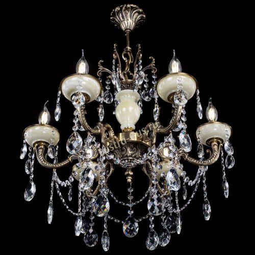 Люстра бронзовая Оникс белый №6/1 баден в Ижевске Гусь Хрустальный