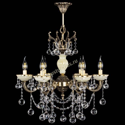 Люстра бронзовая Оникс белый №6/1 шар в Ижевске Гусь Хрустальный