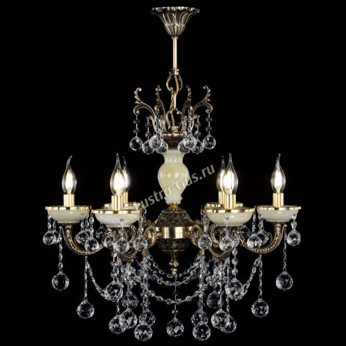 Люстра бронзовая Оникс белый №6/1 шар в Ижевске Гусь Хрустальный