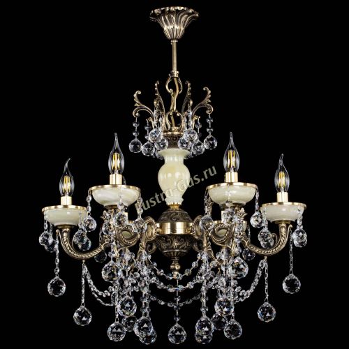 Люстра бронзовая Оникс белый №6/1 шар в Ижевске Гусь Хрустальный