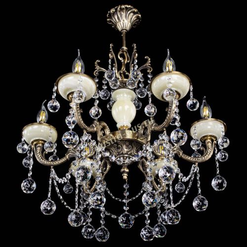 Люстра бронзовая Оникс белый №6/1 шар в Ижевске Гусь Хрустальный