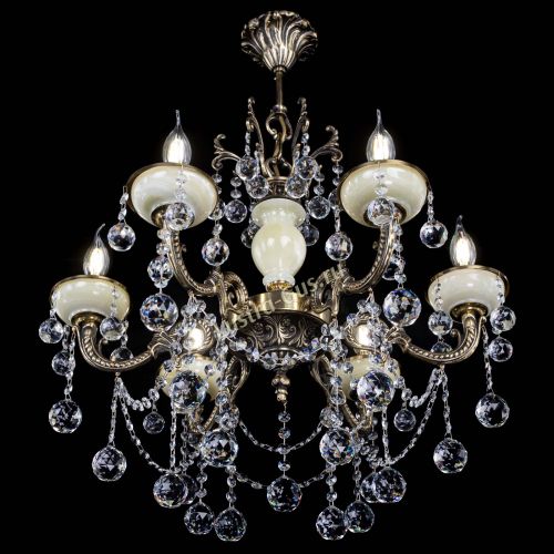 Люстра бронзовая Оникс белый №6/1 шар в Ижевске Гусь Хрустальный