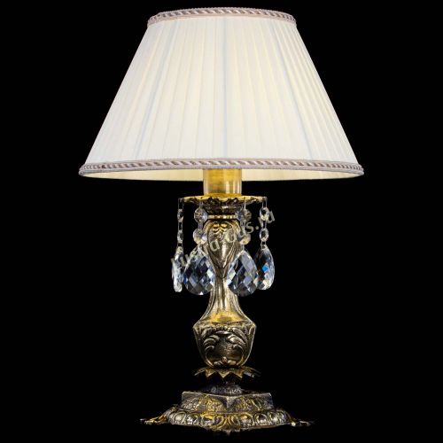 Бронзовая настольная лампа Антик №1 Баден с абажуром в Ижевске Гусь Хрустальный