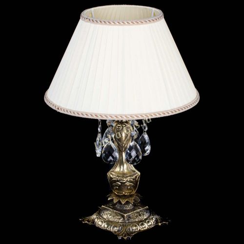 Бронзовая настольная лампа Антик №1 Баден с абажуром в Ижевске Гусь Хрустальный