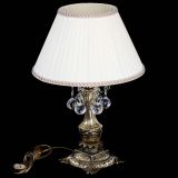 Бронзовая настольная лампа Антик №1 Шар  с абажуром в Ижевске