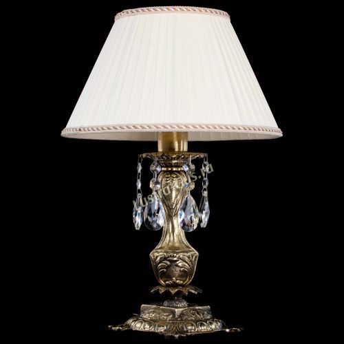 Бронзовая настольная лампа Антик №1 Журавлик с абажуром в Ижевске Гусь Хрустальный