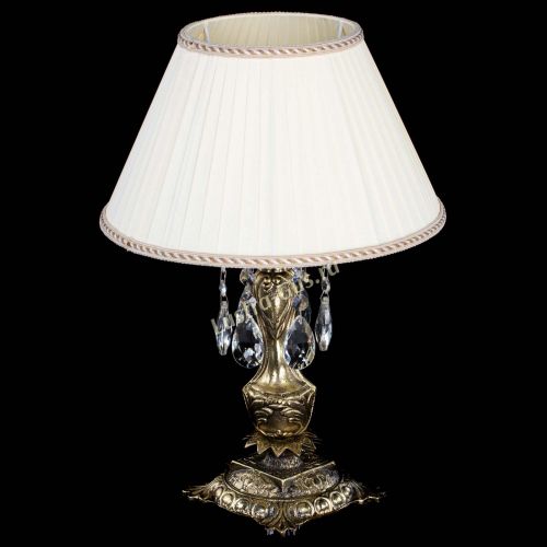 Бронзовая настольная лампа Антик №1 Журавлик с абажуром в Ижевске Гусь Хрустальный