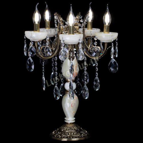 Настольная лампа Антик №5 с камнем в Ижевске Гусь Хрустальный