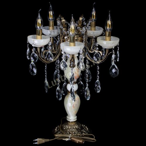 Настольная лампа Антик №5 с камнем в Ижевске Гусь Хрустальный