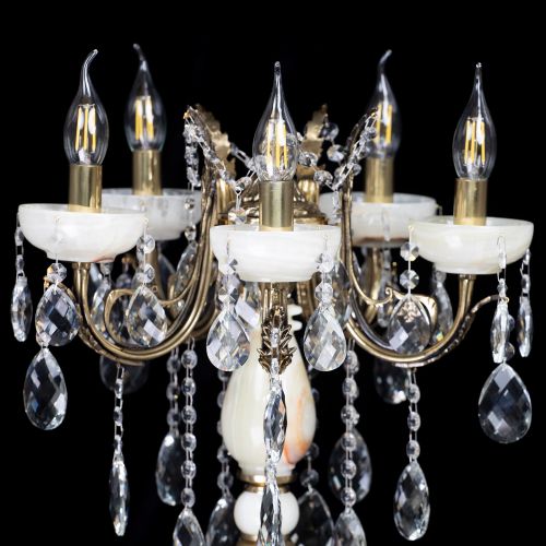 Настольная лампа Антик №5 с камнем в Ижевске Гусь Хрустальный